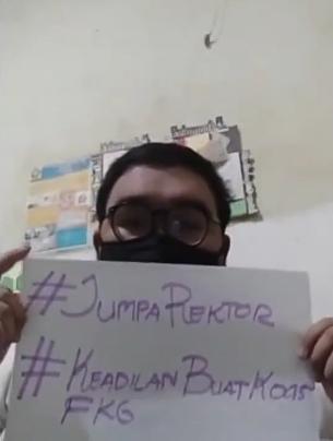 Salah satu tangkapan layar dari video Persatuan Mahasiswa Koas FKG USU
