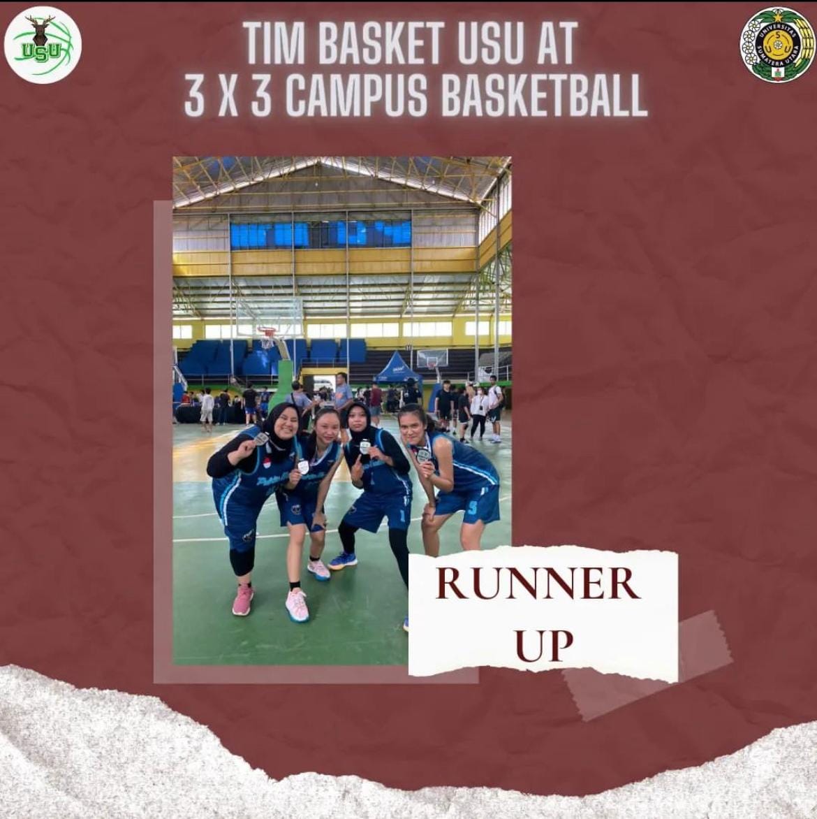 Bikin Bangga! Basket USU Putri Raih Runner Up 3x3 Campus Basketball Championship 2022
