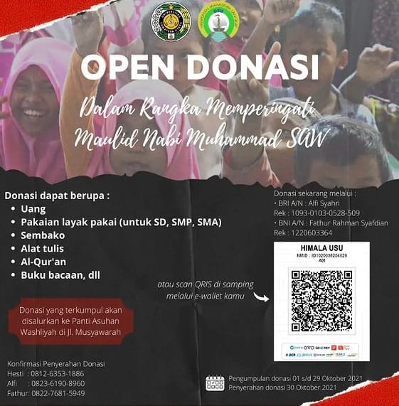 HIMALA USU Adakan Open Donasi, Yuk Berbagi!