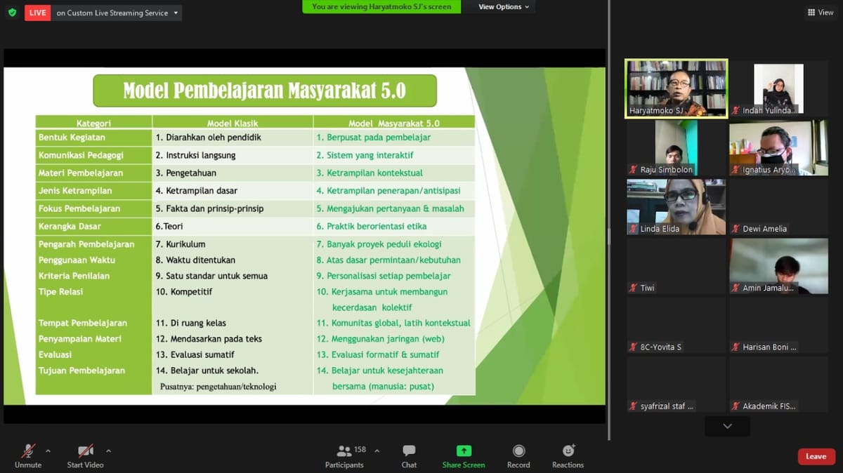 Webinar Departemen Sosiologi Bahas Society 5.0 dan Perubahan Sistem Pendidikan Tinggi dari Revolusi Industri 4.0 ke Society 5.0