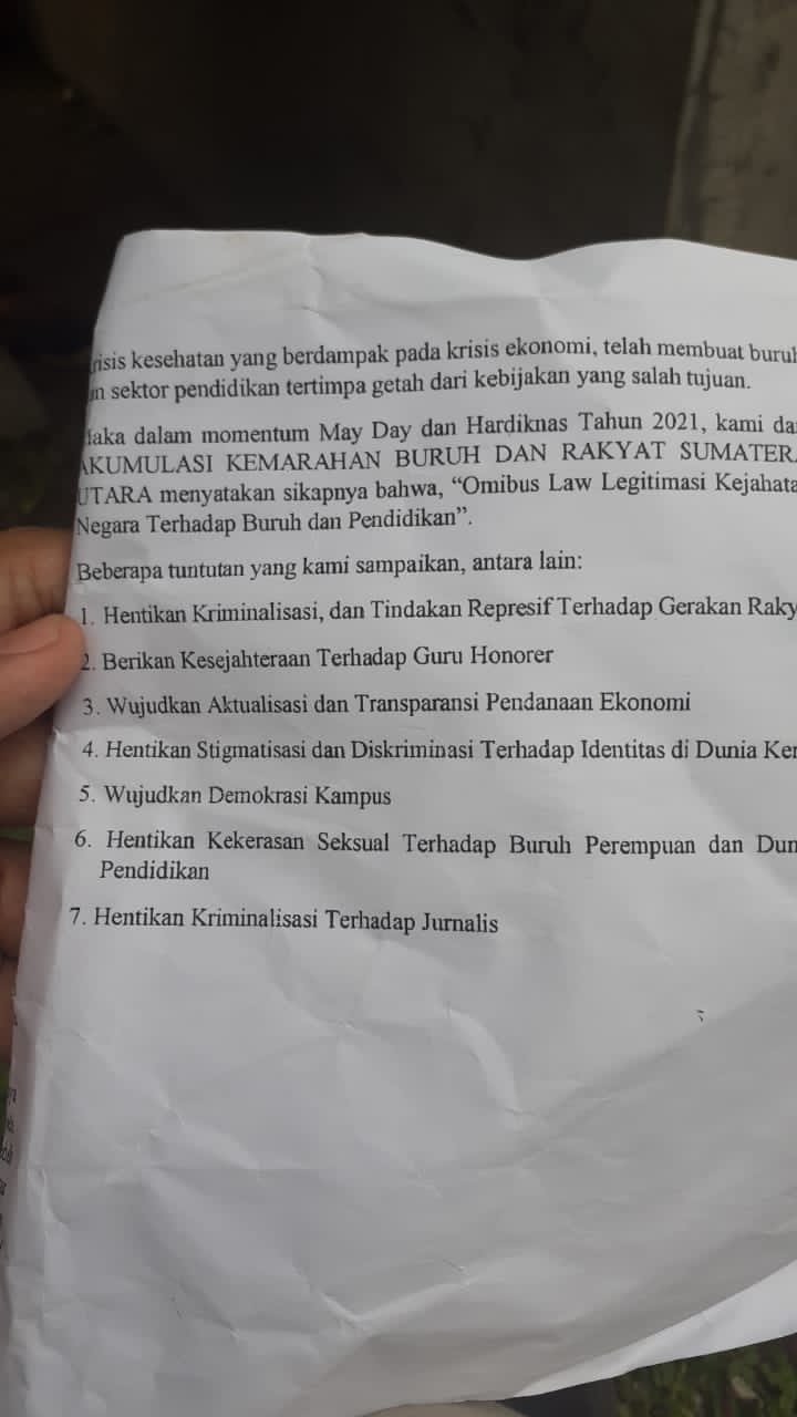 AKBAR SUMUT: Ini Bentuk Represi Pemerintahan yang Fasis!