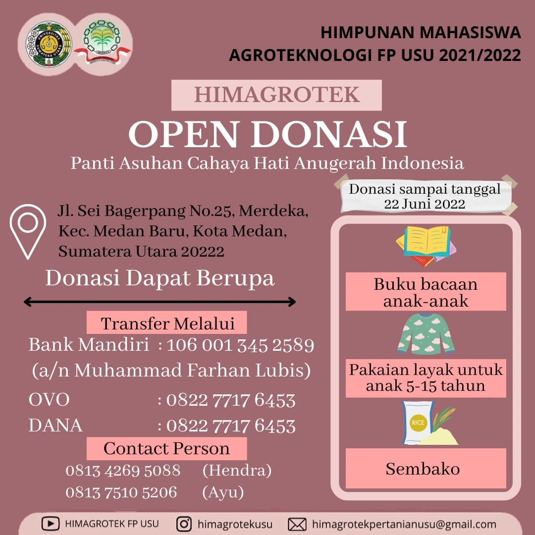 Himagrotek Peduli: Bakti Sosial Bertajuk Penggalangan Dana Oleh HIMAGROTEK FP USU