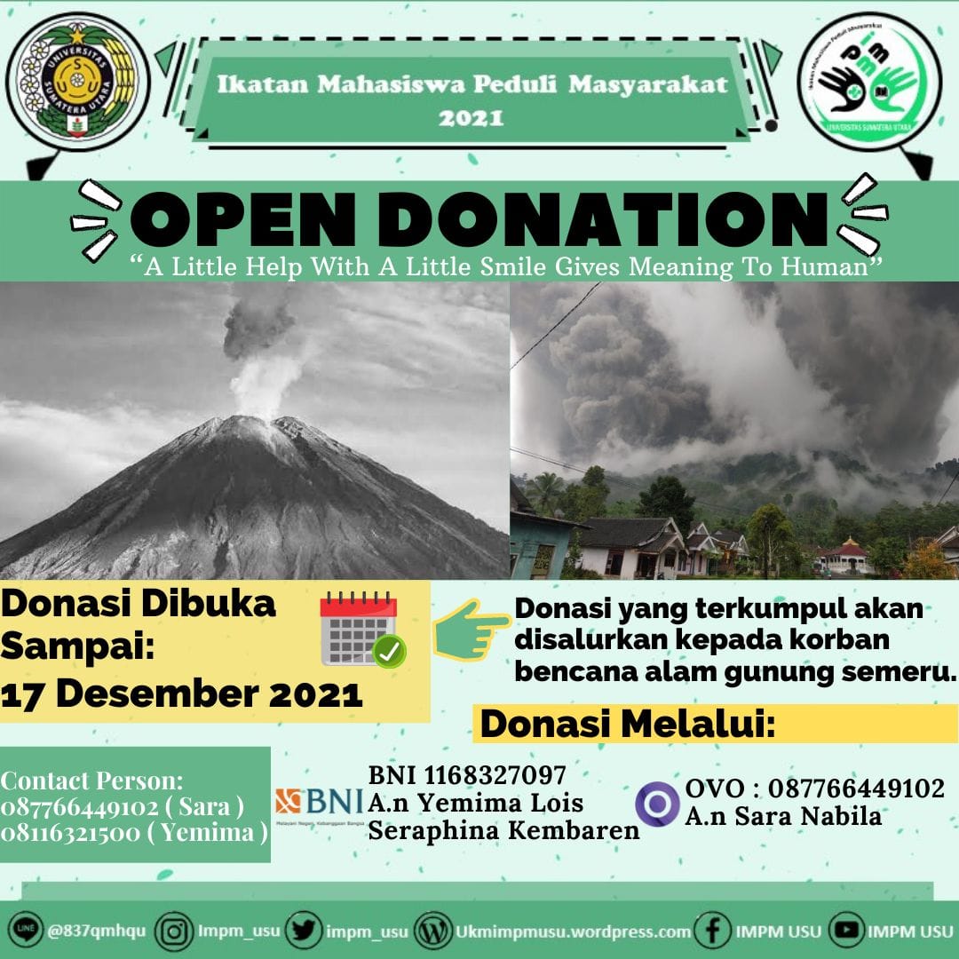IMPM USU Adakan Galang Dana Peduli Korban Gunung Semeru