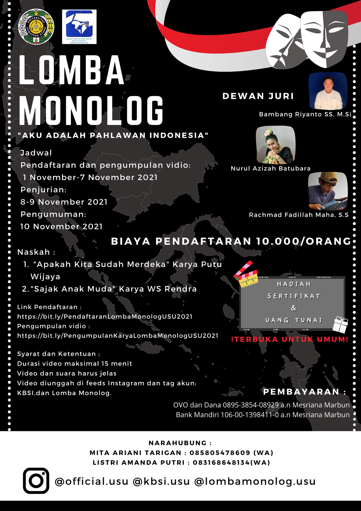 Terbuka untuk Umum, KBSI FIB USU Adakan Lomba Monolog!