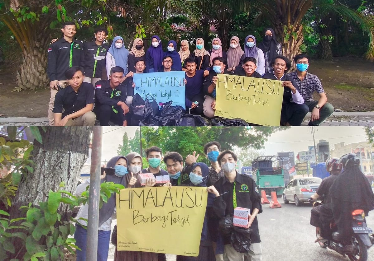HIMALA USU Bagikan Takjil Buka Puasa Gratis ke Masyarakat Langkat