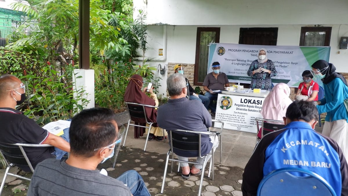 Cegah Banjir, Dosen USU Beri Penyuluhan Biopori dan Sumur Resapan Air Hujan