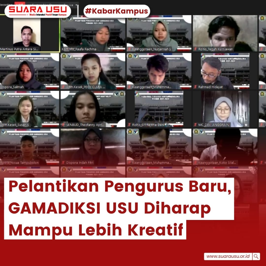 Pelantikan Pengurus Baru, GAMADIKSI USU Diharap Mampu Lebih Kreatif