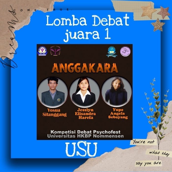 Wakili USU Secara Independen, Tim Anggakara Raih Juara I Kompetisi Debat Psycofest UHN