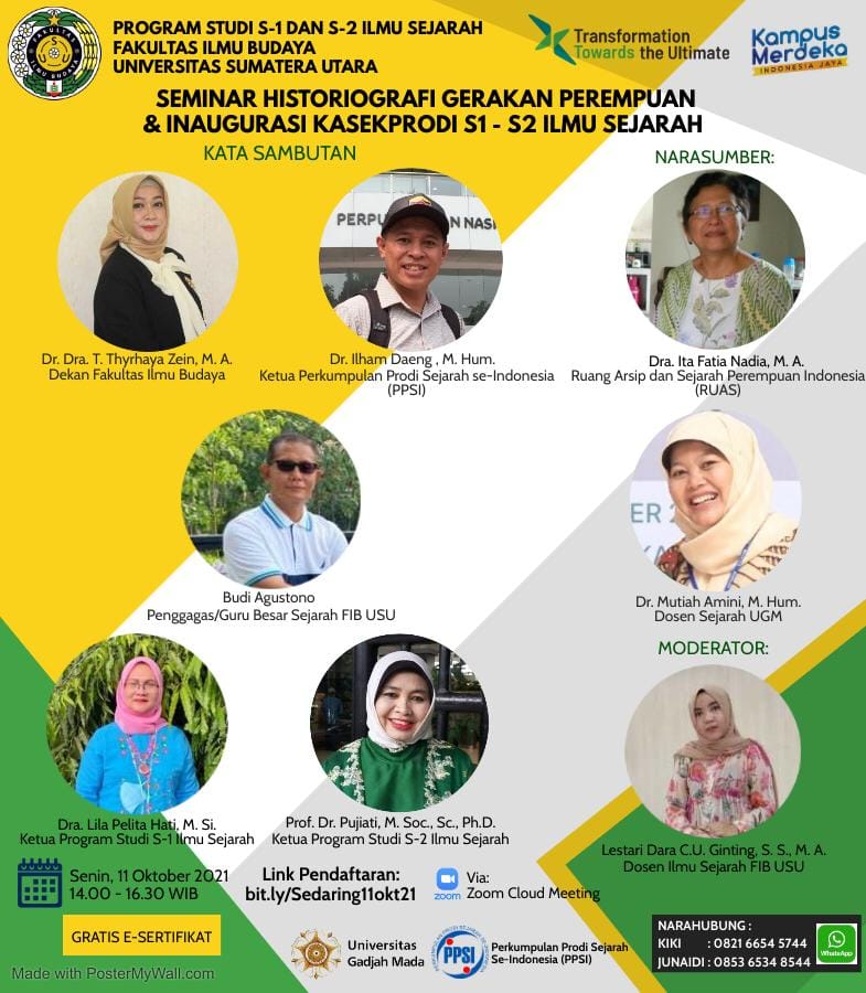 Prodi Ilmu Sejarah USU Adakan Webinar Bertajuk Historiografi Gerakan Perempuan