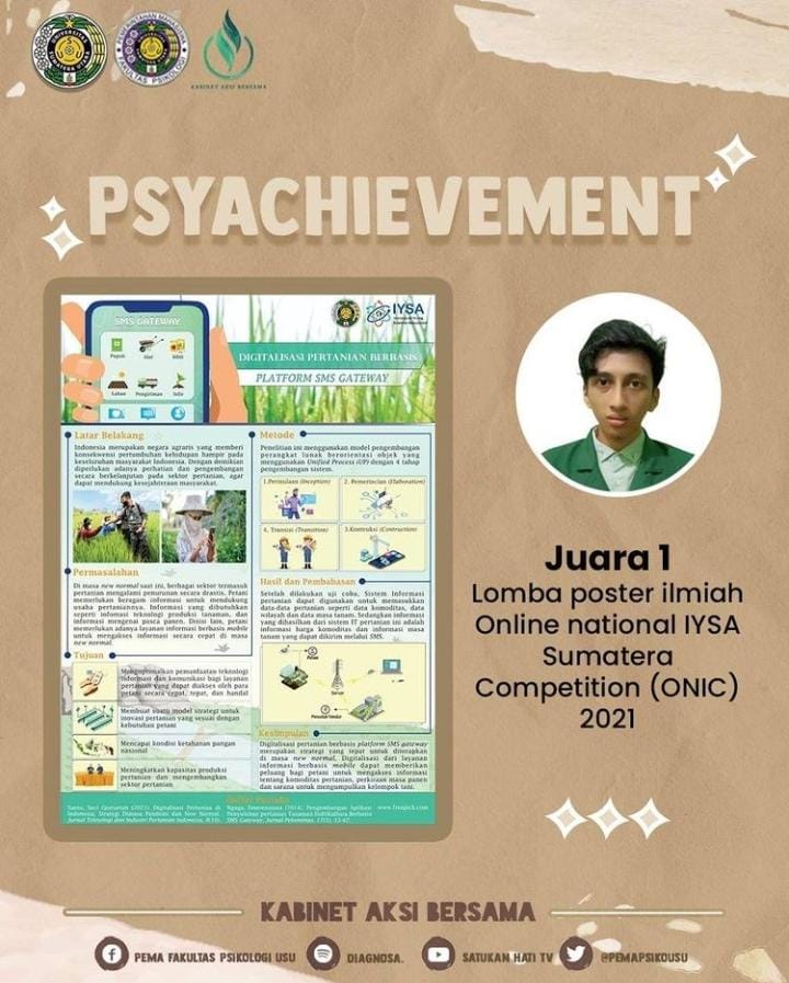 Keren! Ahmad Maulana Berhasil Menjadi Juara 1 Lomba Poster Ilmiah pada Online National IYSA Sumatera Competition 2021