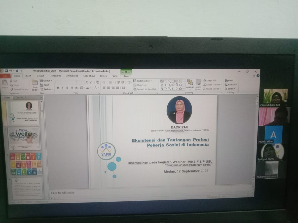 Memahami Eksistensi dan Tantangan Pekerja Sosial, IMIKS FISIP USU Hadirkan Webinar Pengenalan Kesejahteraan Sosial