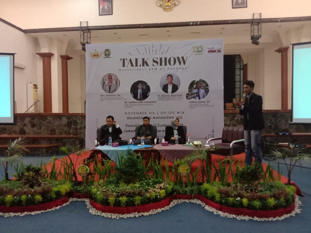 JAGA KEDAULATAN BANGSA, BEM SI SUMBAGUT GELAR TALKSHOW INSPIRATIF