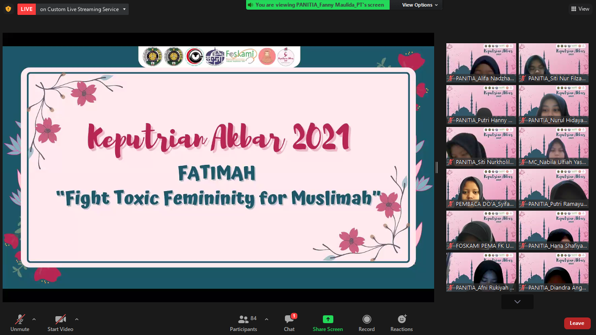 Keputrian Akbar 2021, Foskami  PEMA FK USU Adakan Webinar dan Talkshow Terkait Toxic Femininity
