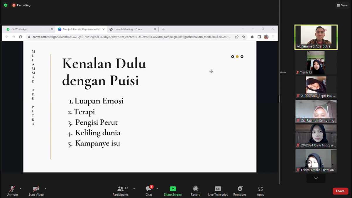 Memahami Sastra dalam Kehidupan dengan Berkarya Lewat Puisi