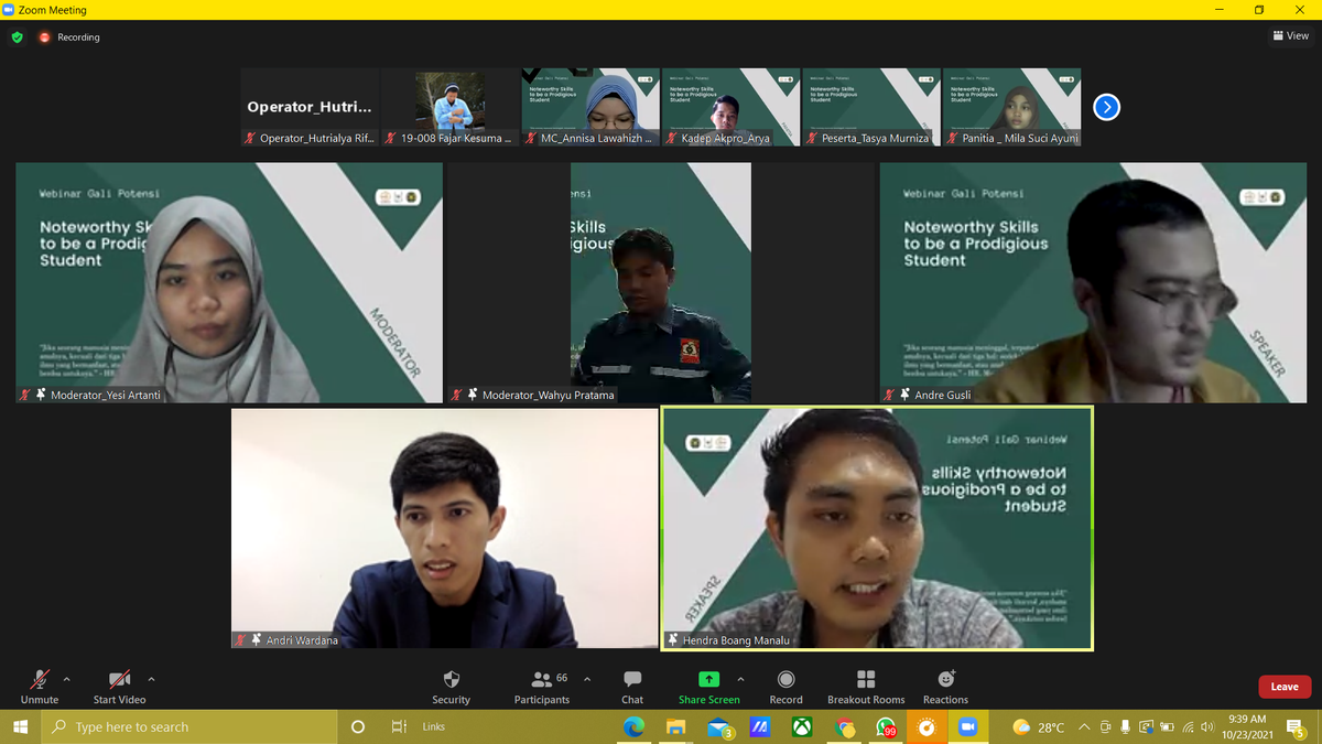 K3MI Al Hadiid FT USU Gelar Webinar Gali Potensi "Noteworthy Skills To Be a Prodigious Student"