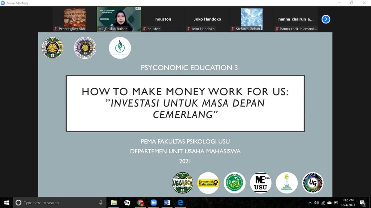 Tingkatkan Kesadaran Investasi Untuk Mahasiswa, Pema FPSi USU Adakan Webinar Investasi Untuk Masa Depan