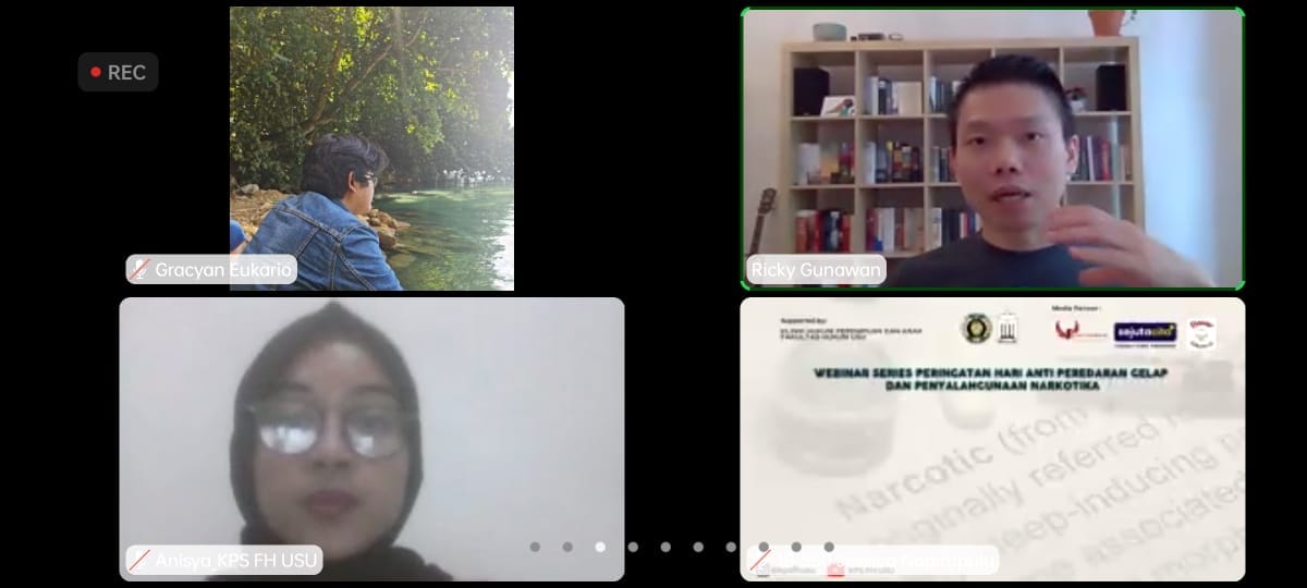KPS FH USU Gelar Webinar Series Peringatan Hari Anti Peredaran Gelap dan Penyalahgunaan Narkotika