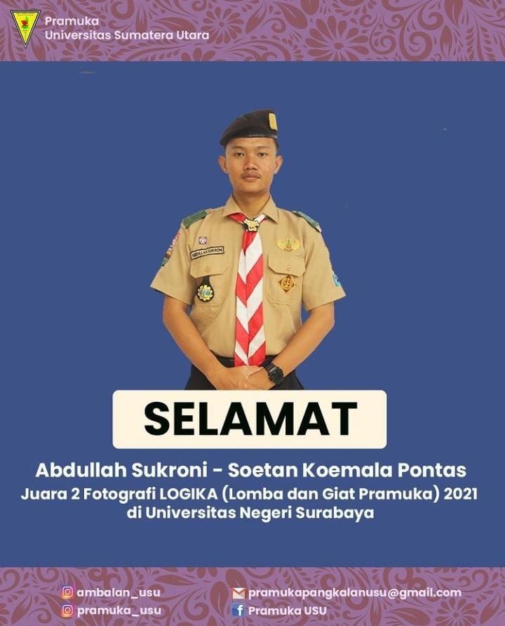 Pramuka USU Raih Juara 2 Lomba Fotografi LOGIKA 2021