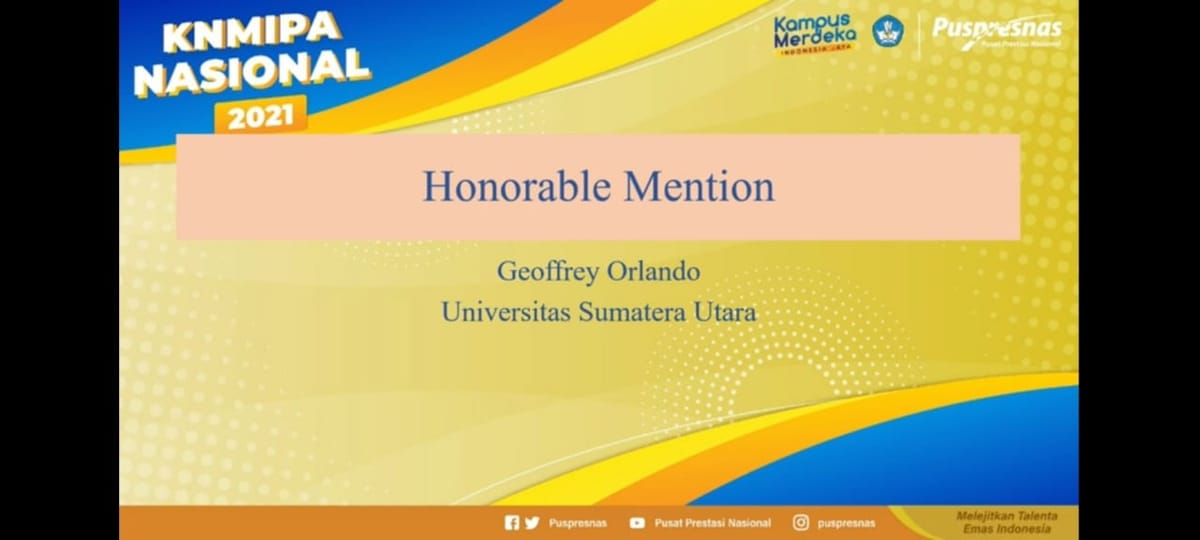 Sempat Marasa Minder, Mahasiswa Fakultas Teknik Raih Penghargaan 'Honorable Mention' dalam KNMIPA 2021