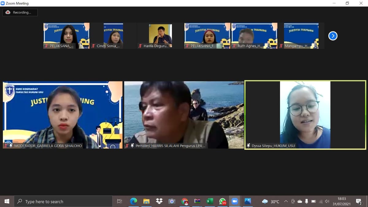 GMKI FH USU Adakan Justitia Training Sebagai Langkah Awarness Tindak Suap Menyuap