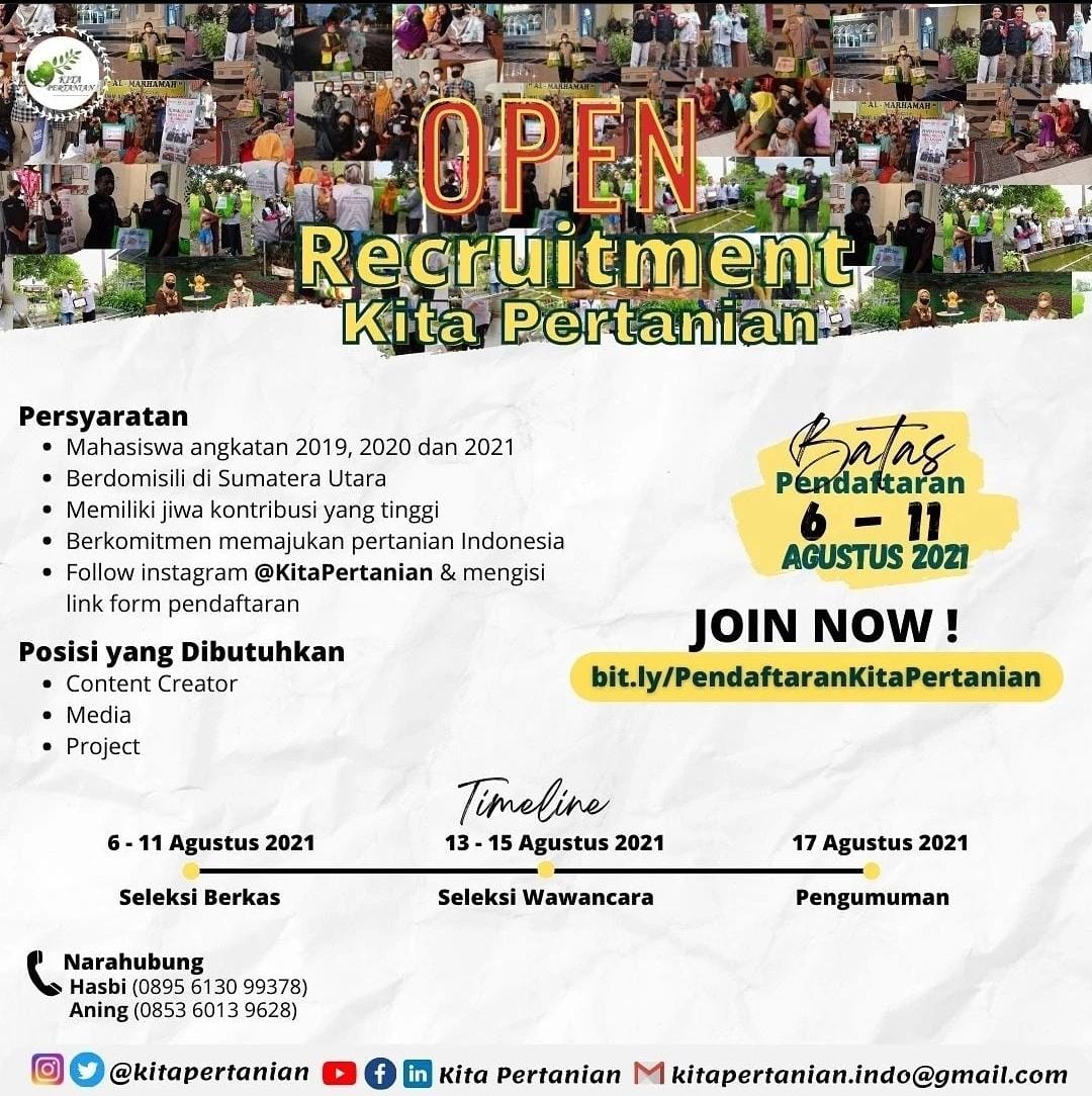 Usai Langsungkan Rekrutmen Terbuka, Kita Pertanian Siap Berkontribusi Majukan Pertanian Indonesia!