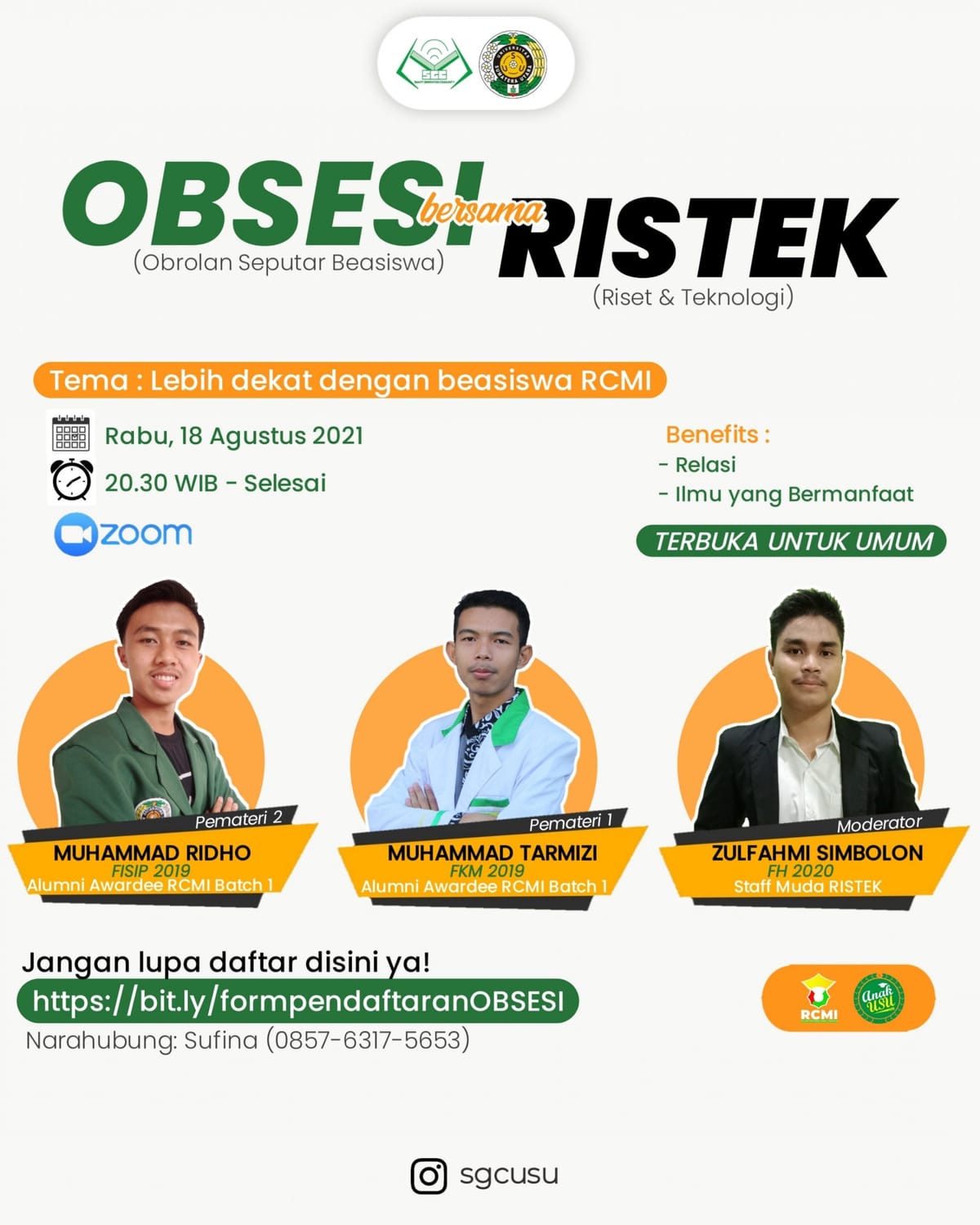 Obsesi Ristek SGC USU: Lebih Dekat dengan Beasiswa RCMI