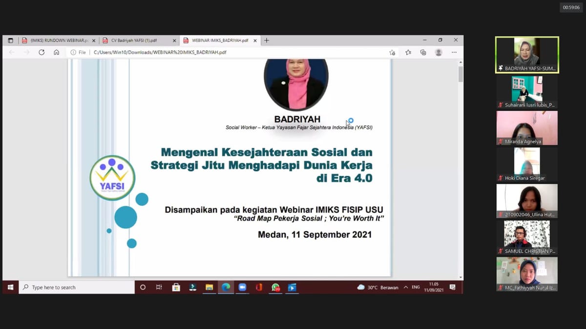 IMIKS USU Adakan Webinar “Mengenal Kesejahteraan Sosial dan Strategi Jitu dalam Menghadapi Peluang dan Tatanan Dunia Kerja di Era Industri 4.0”