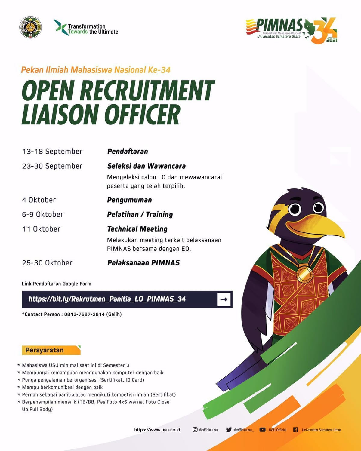 Hari Terakhir Pendaftaran Liaison Officer Pimnas Ke-34