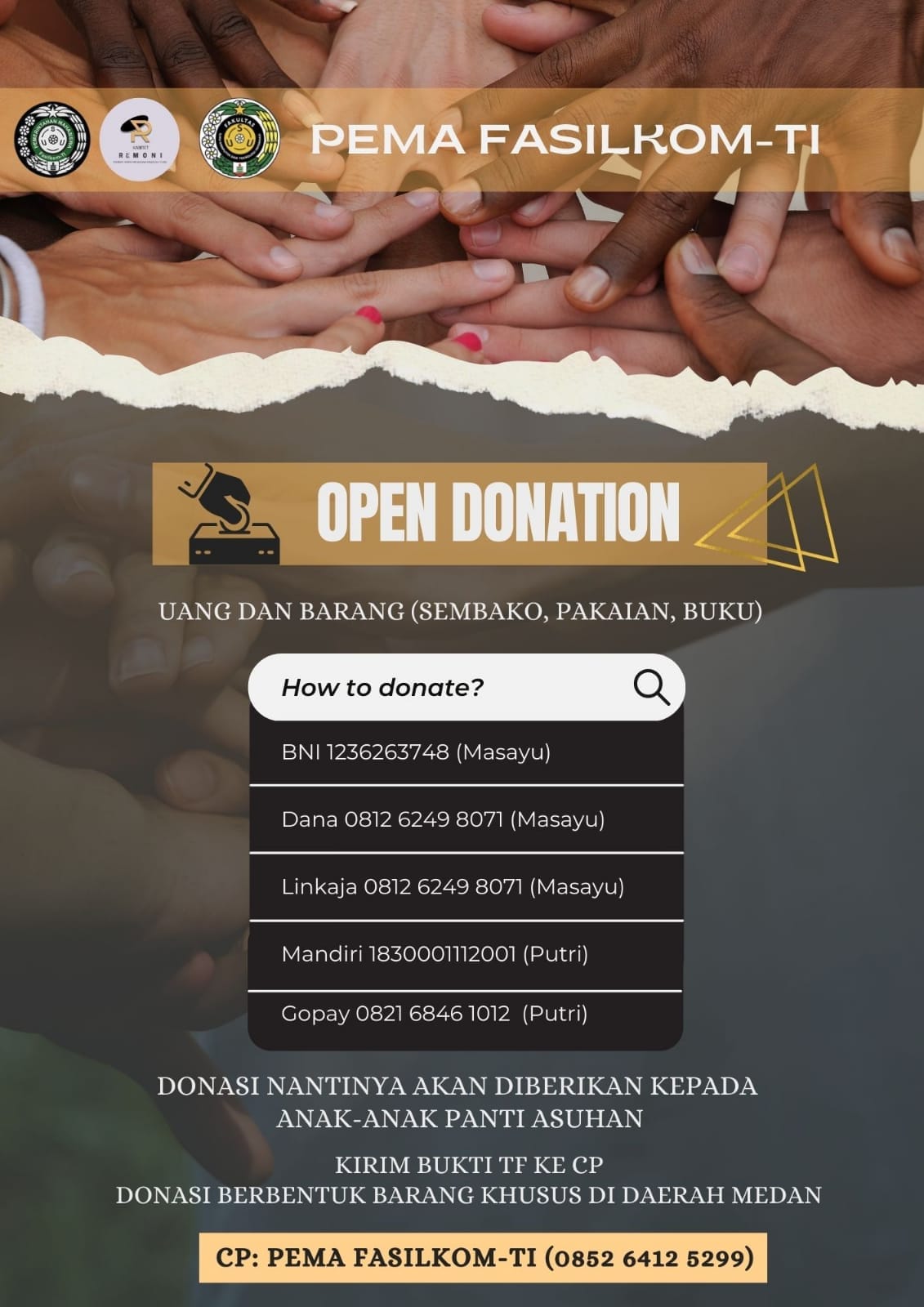 Junjung Kepedulian, PEMA Fasilkom-TI Adakan Bakti Sosial ke Panti Asuhan!