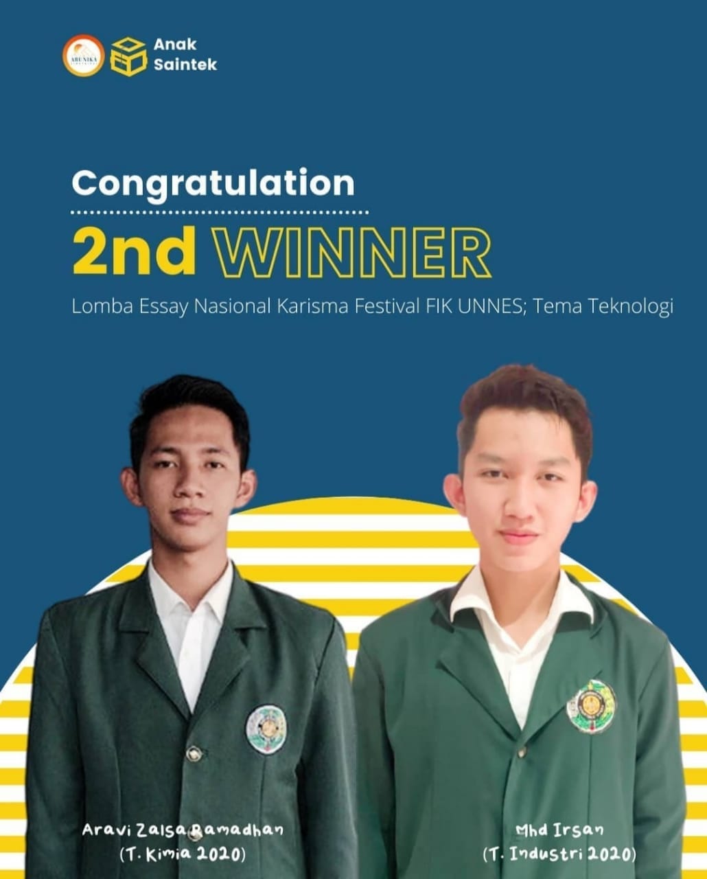 Perwakilan USU Raih Juara II Lomba Esai KAFEST FIK UNNES