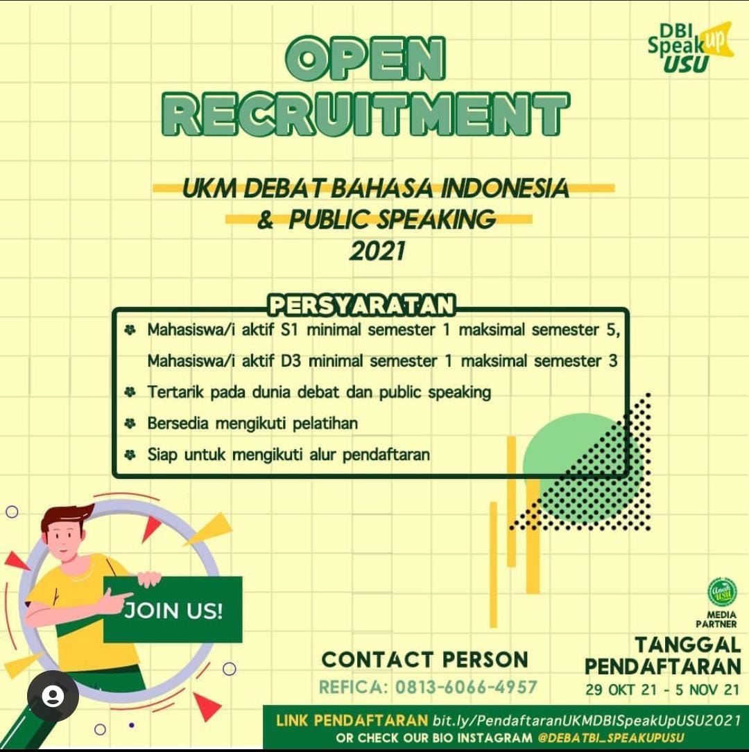 Rekrutmen Terbuka DBI USU, Ajak Mahasiswa Berproses Bersama