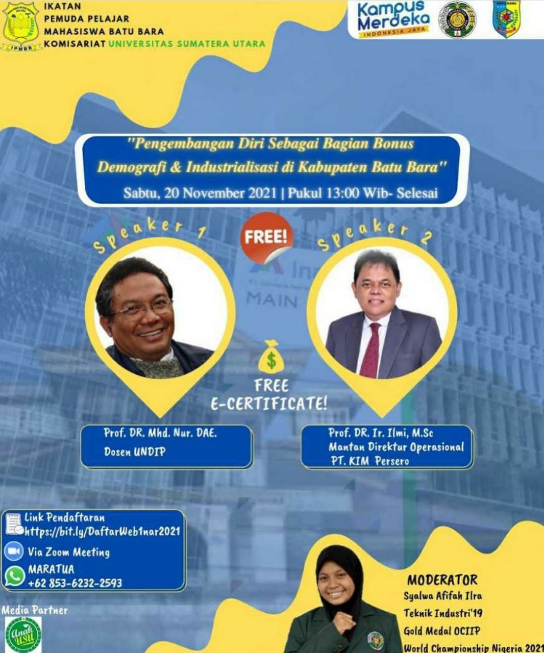 Gelar Webinar, IPMBB Tegaskan Kesadaran untuk Mengembangkan Diri Ditengah Bonus Demografi