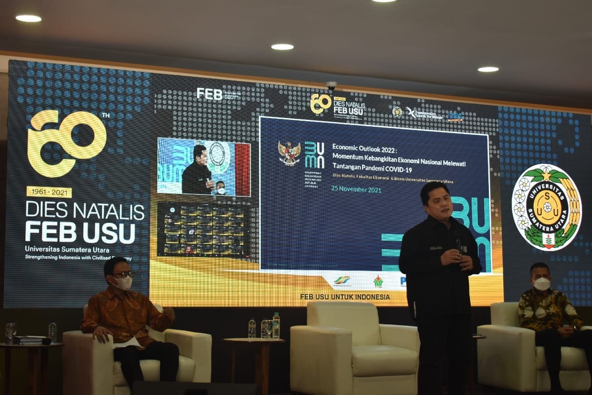 Dies Natalis FEB USU Ke-60, Menteri BUMN Dorong Mahasiswa Tumbuhkan Ekonomi