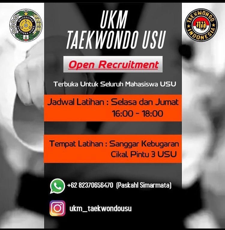 UKM Taekwondo USU Kembali Adakan Rekrutmen Terbuka Setelah Vakum 2 Tahun