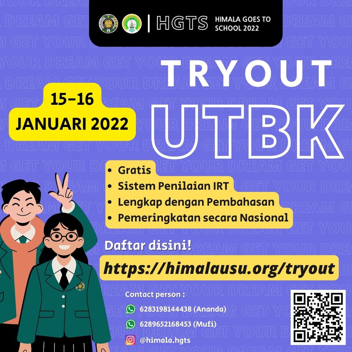 Persiapan SBMPTN 2022, HIMALA USU Gelar Tryout Online Nasional Gratis