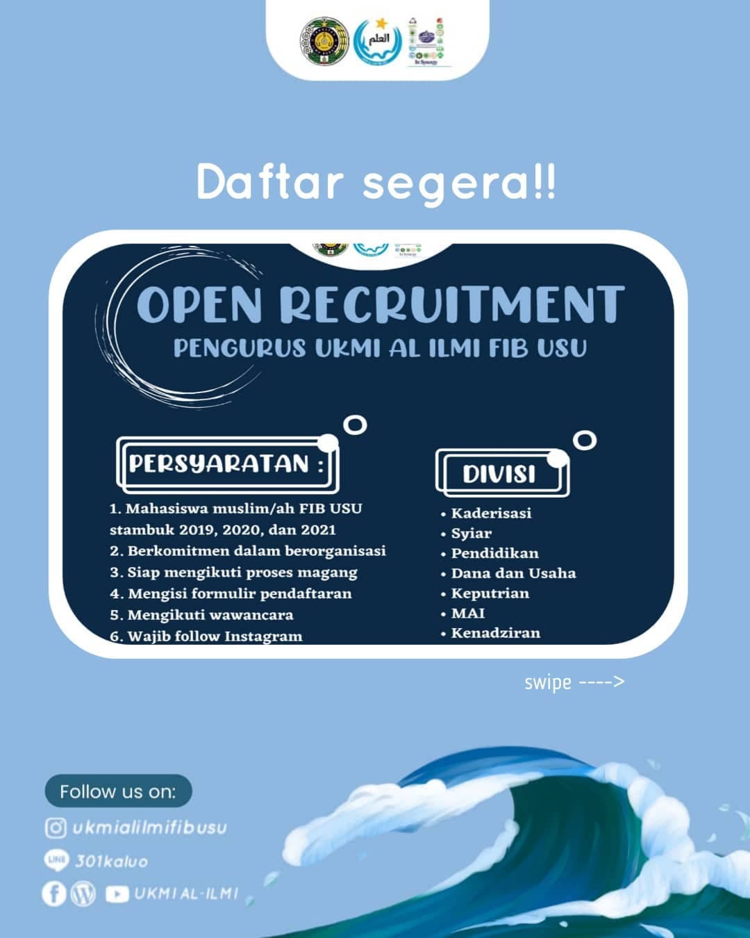 Rekrutmen Terbuka UKMI Al-Ilmi FIB USU, Ketua Umum Harap Lahirkan Sinergitas Baru!