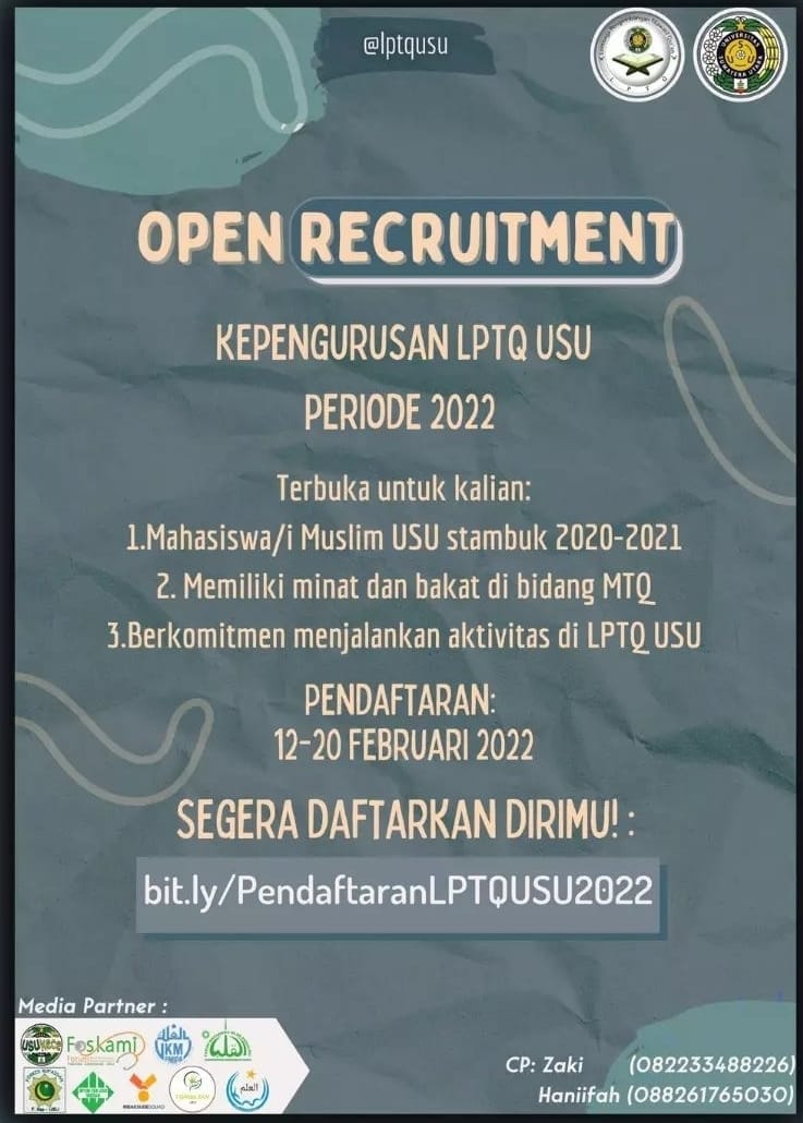 Rekrutmen Terbuka UKM LPTQ USU, Siapkan Mahasiswa Berkapasitas Tinggi dalam Bidang Agama
