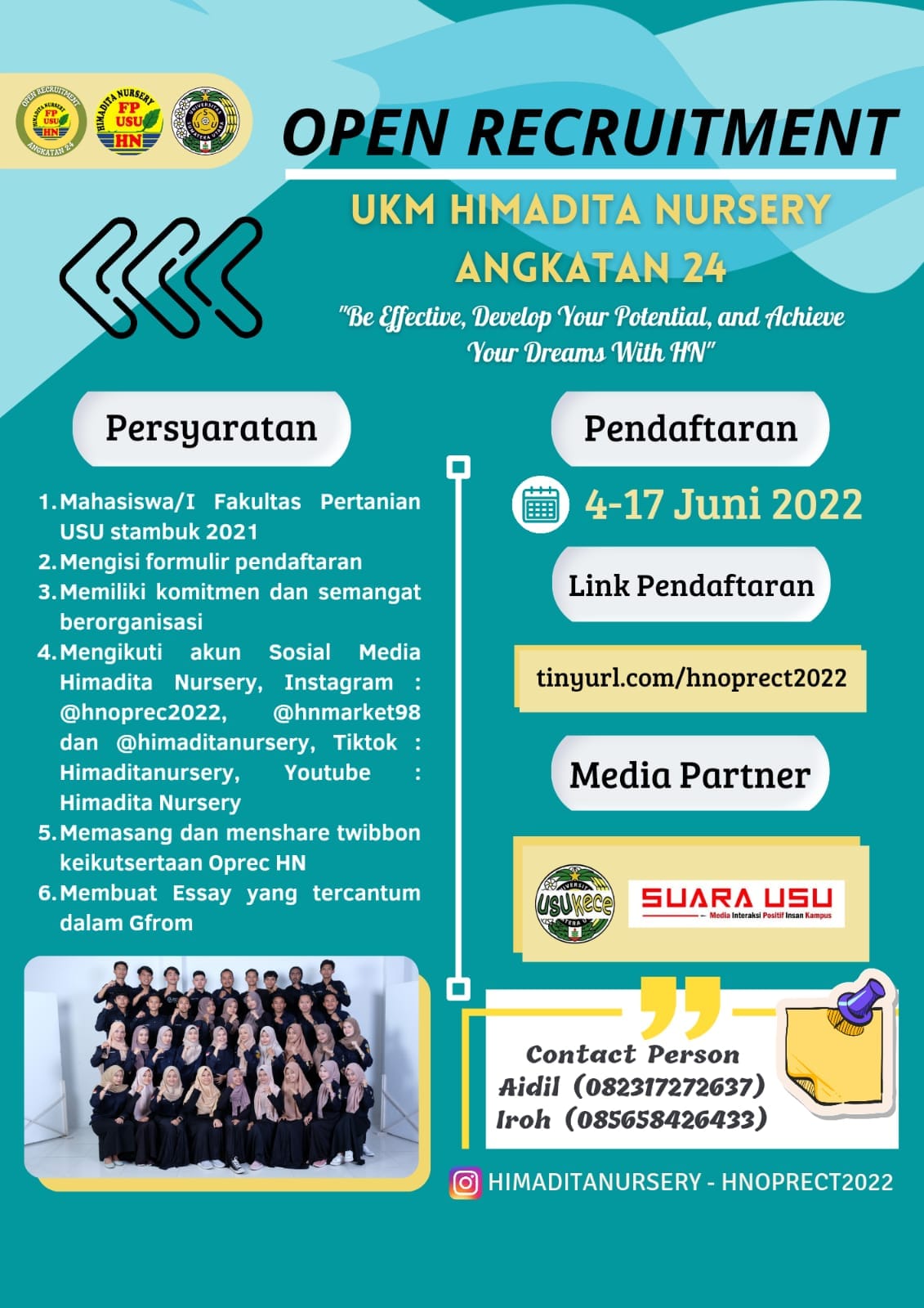 Regenerasi Kepengurusan, Himadita Nursery Adakan Rekrutmen Terbuka Angkatan XXIV