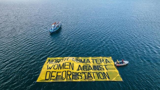 Aksi Aktivis Warnai Women 20 Summit di Danau Toba