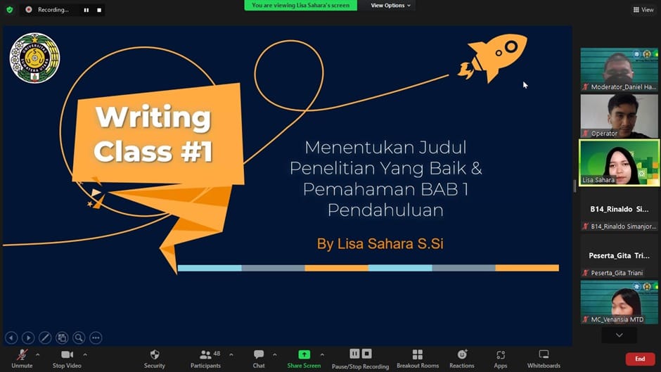 UKM Inkubator Sains USU Adakan Writing Class, Ajak Untuk Belajar Karya Ilmiah Bersama