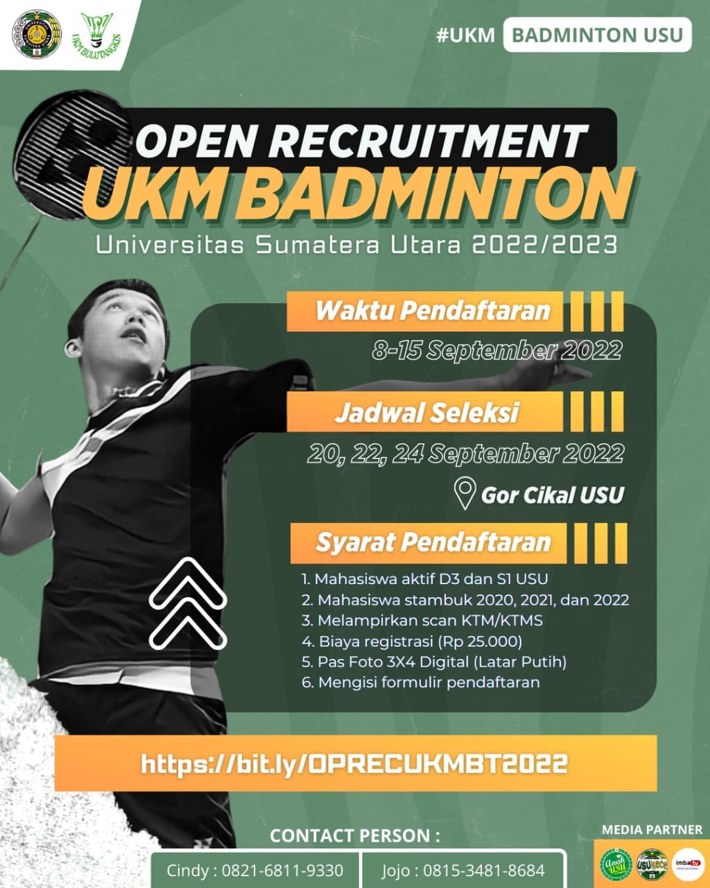 UKM Bulu Tangkis USU Adakan Open Recruitment, Unleash Your Talent!