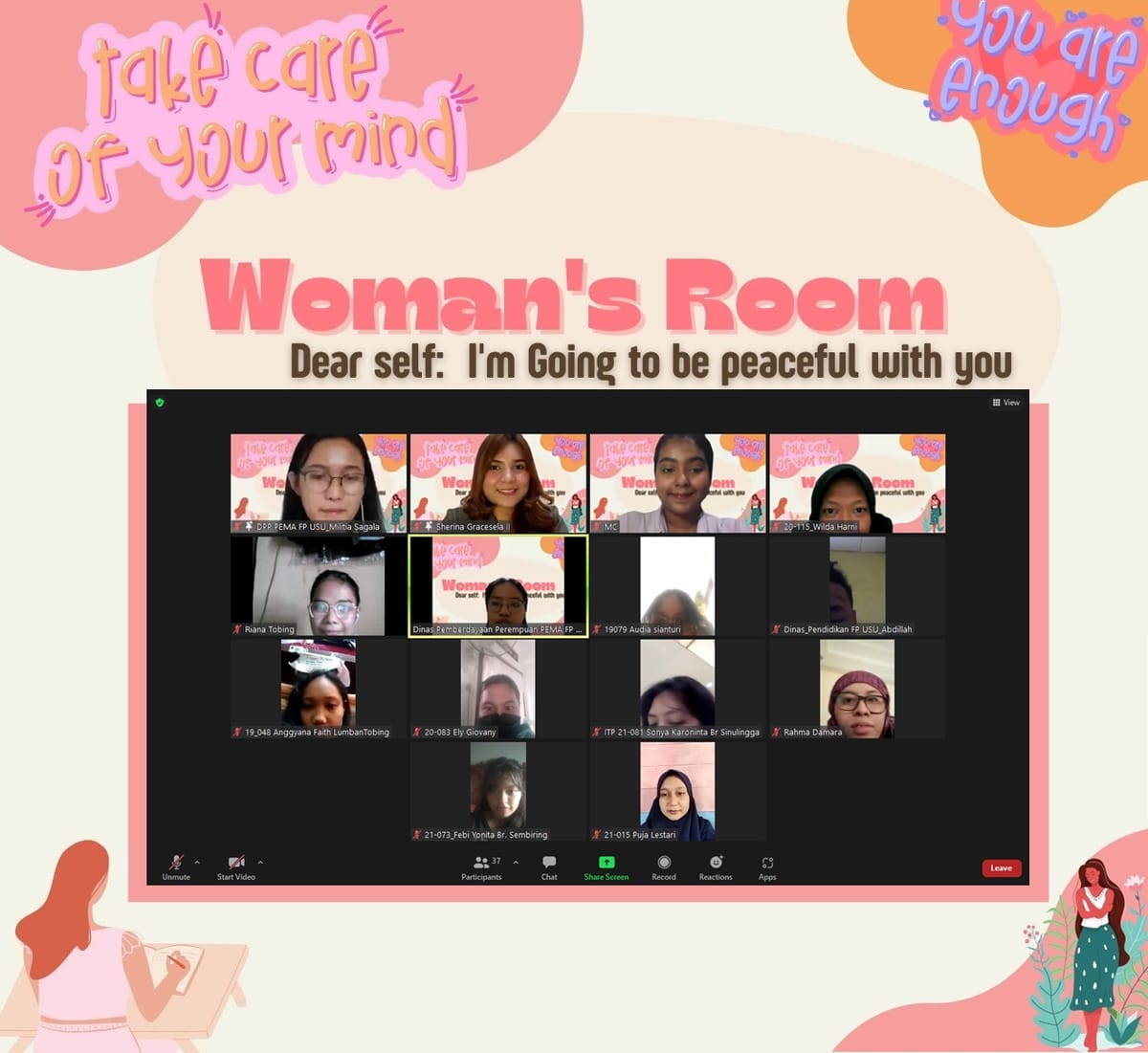 Sukses Adakan Webinar, DPP PEMA FP USU Bahas Pentingnya Mencintai Diri Sendiri